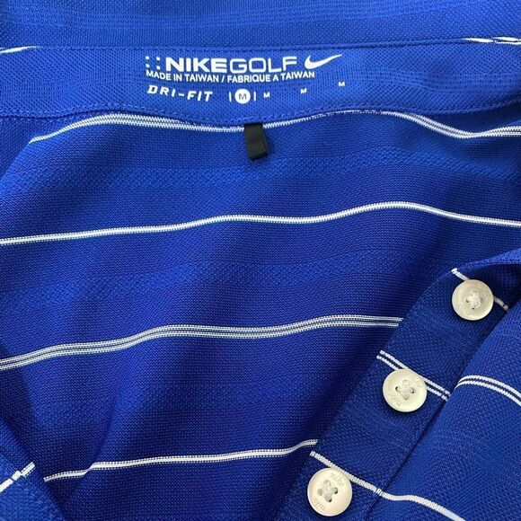 Women’s Nike Blue White Striped Sleeveless Polo Tank Top - Picture 2 of 6